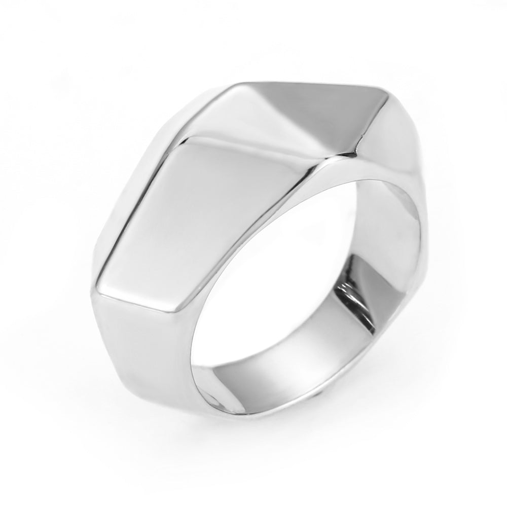 Diamond Steel Ring - Gold and Silver Color
