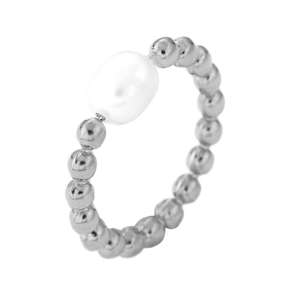Pearl Steel Ring - 6 mm