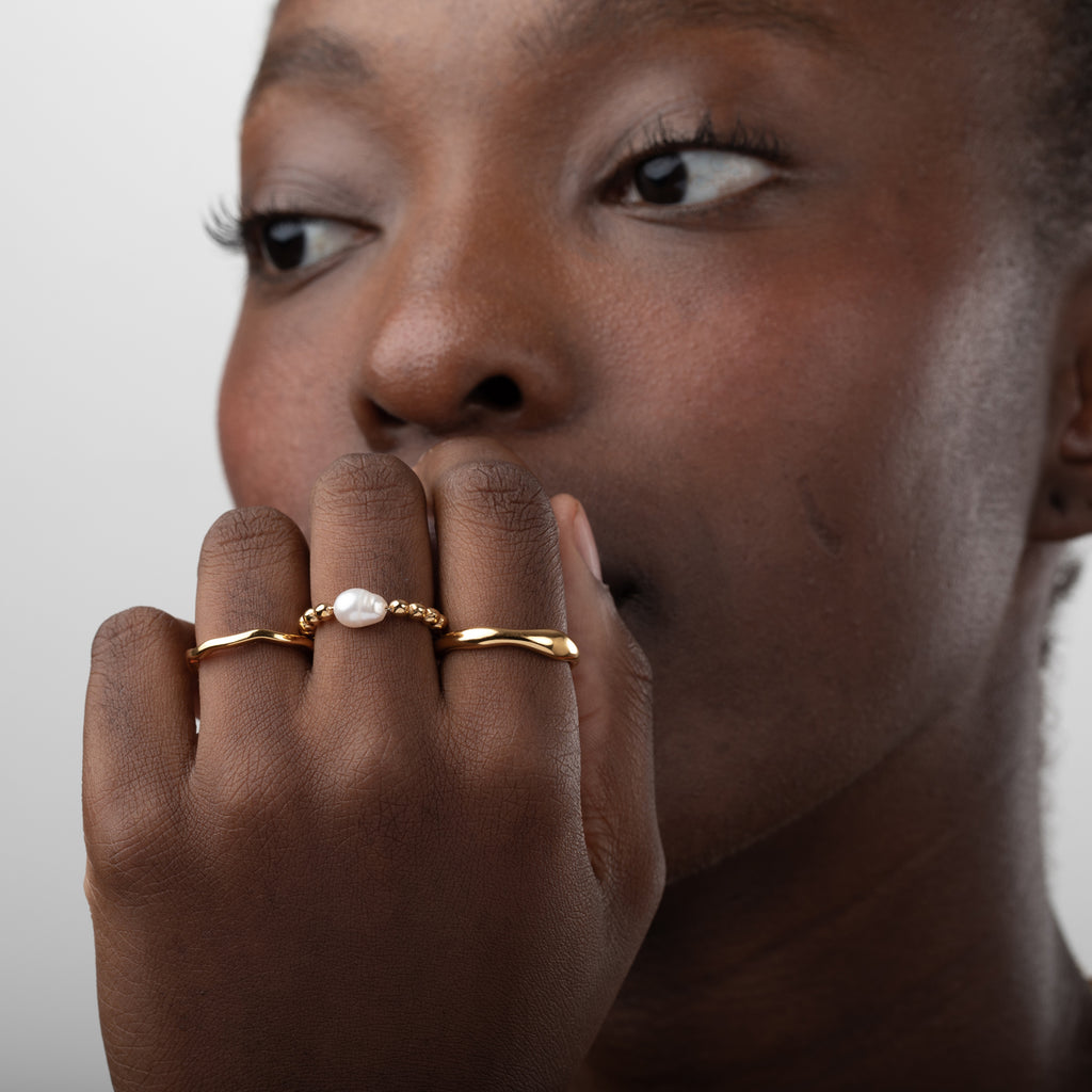 Pearl Steel Ring - 6 mm