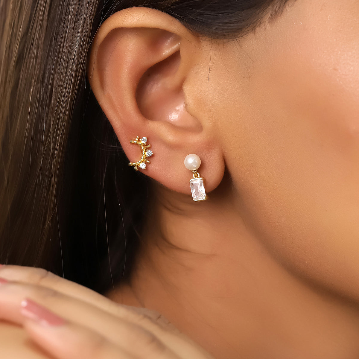 Moon earrings - ZIRCON