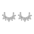 Moon Earrings - White Zircon