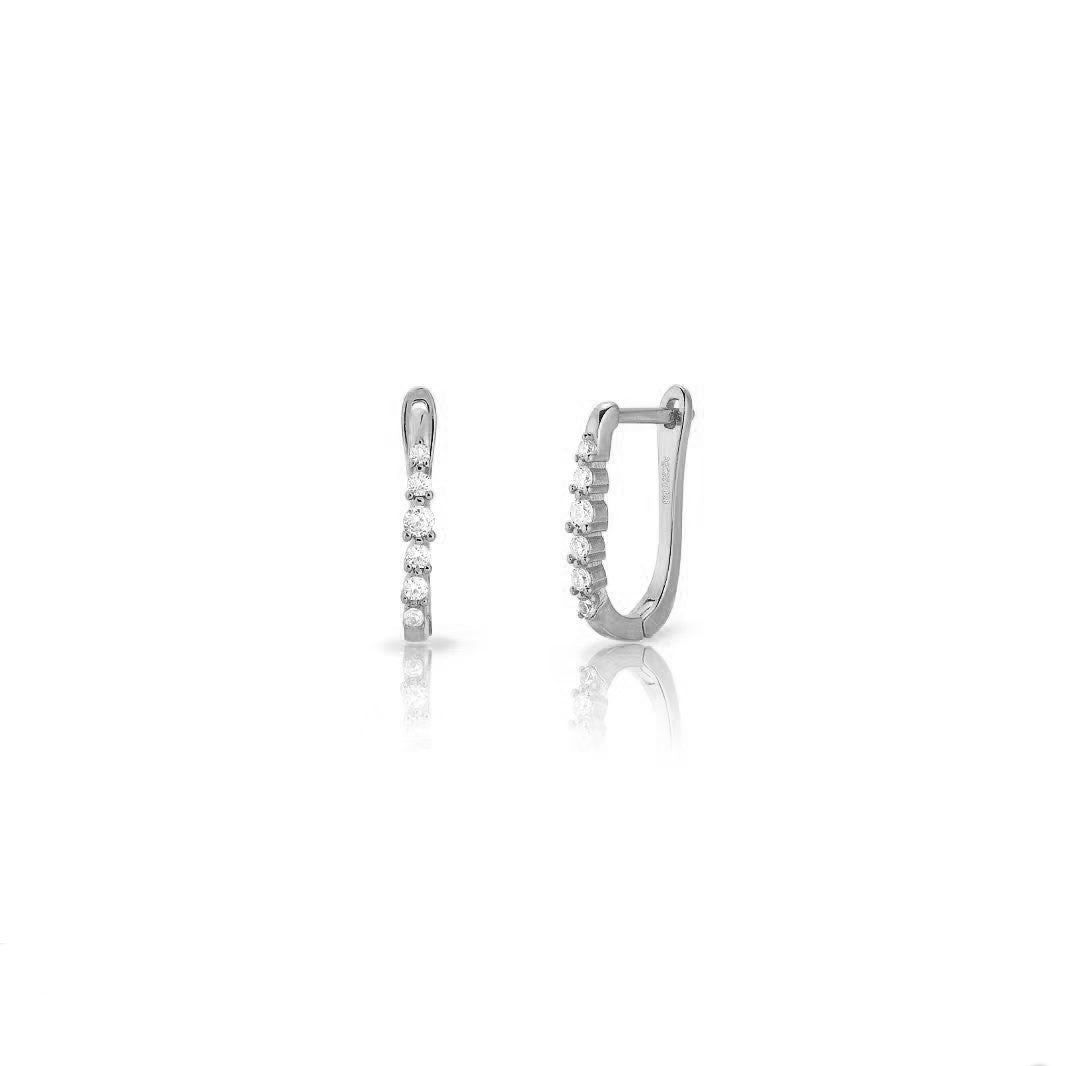 Hoop Earrings - 17 mm - White Zirconia
