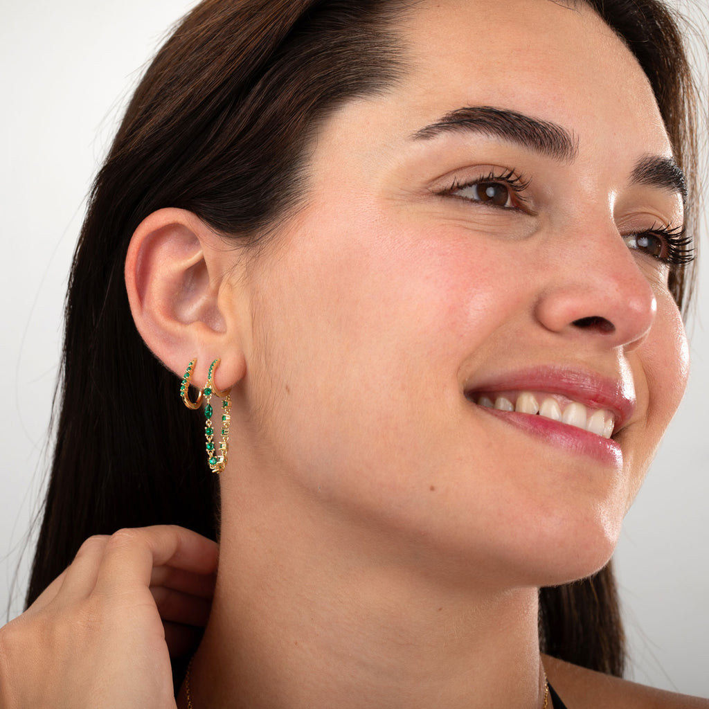 Hoop Earrings - 17 mm - White Zirconia