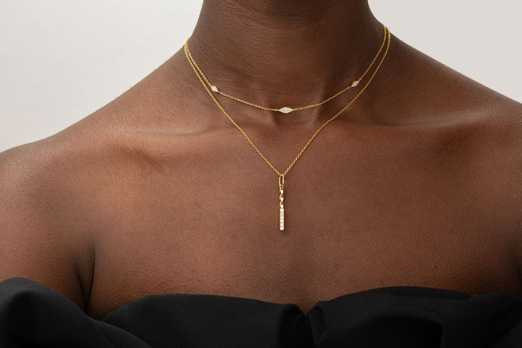 Zirconia Bar Necklace