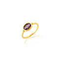 Mineral gold plated Ring with Amethyst