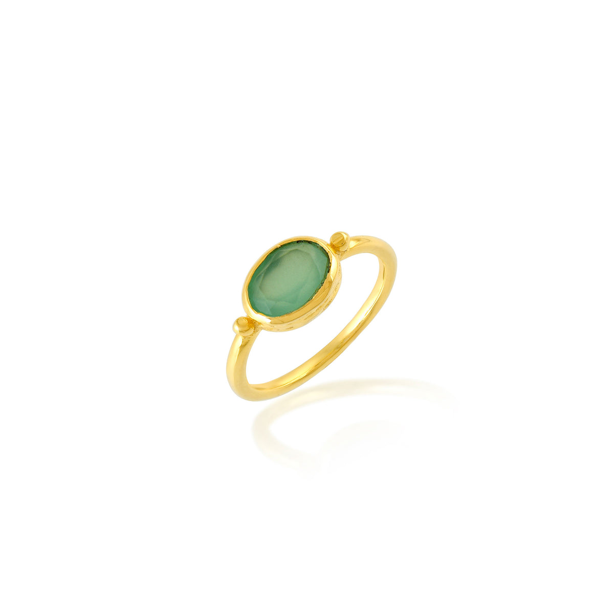 Mineral gold plated Ring with Chalcedon