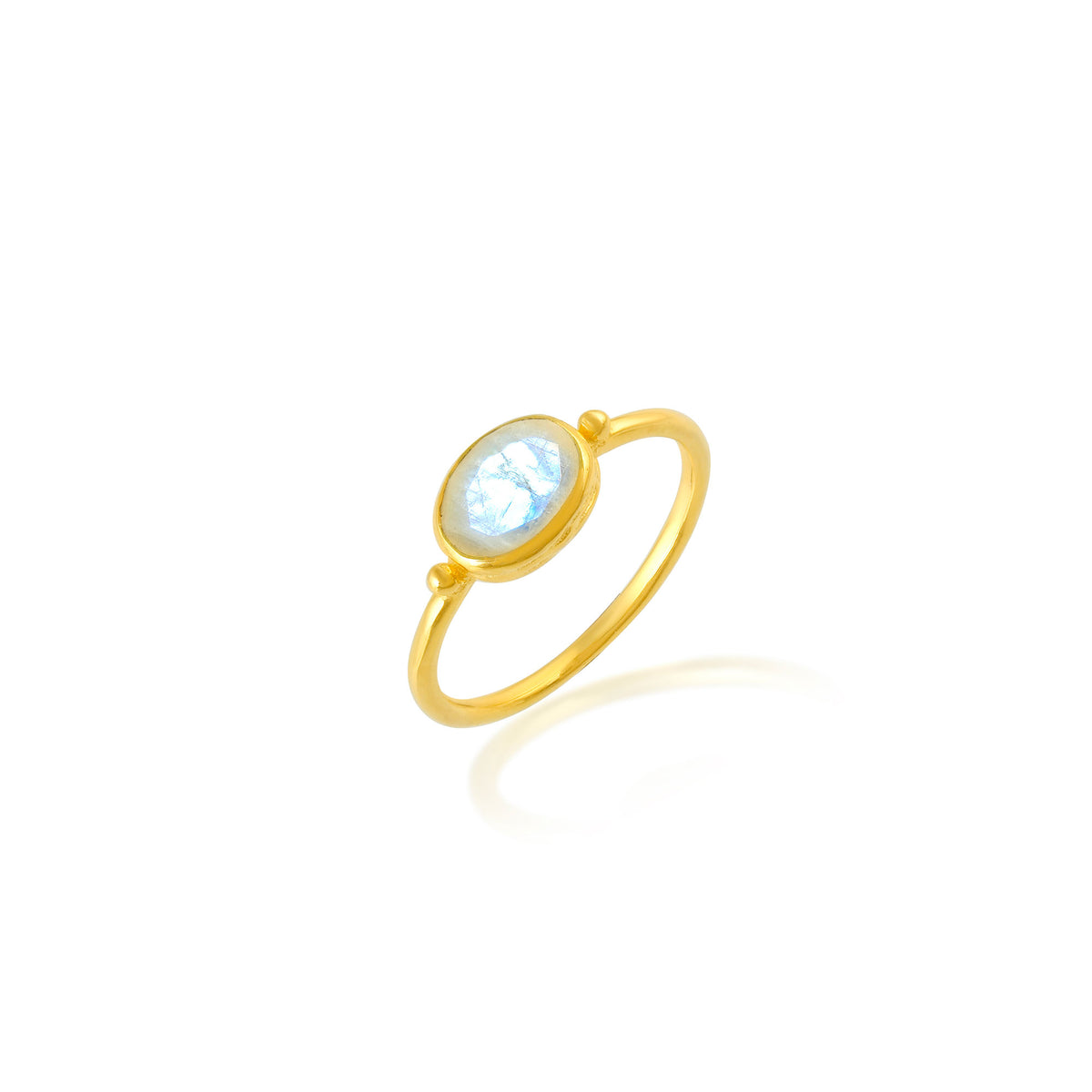 Mineral gold plated Ring with Moonstone