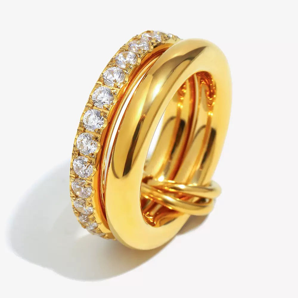 Ring Double Steel - Zirconia - 9 mm