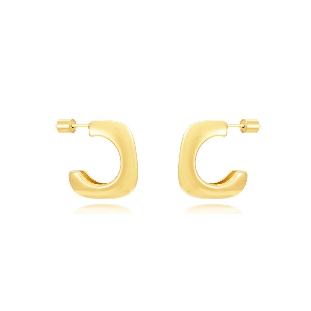 Hollow Steel Earrings - Square Hoop 20 mm