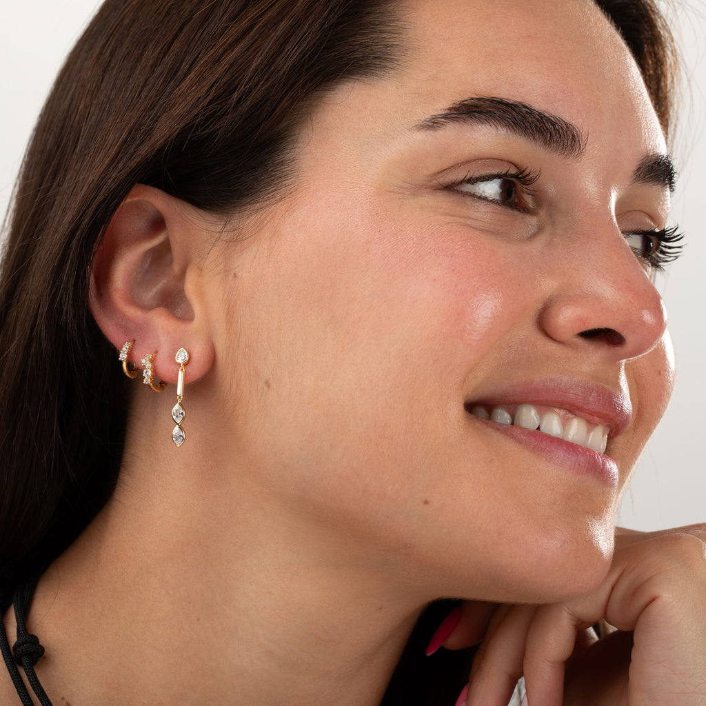 Zirconia Earrings - Hoop 13 mm