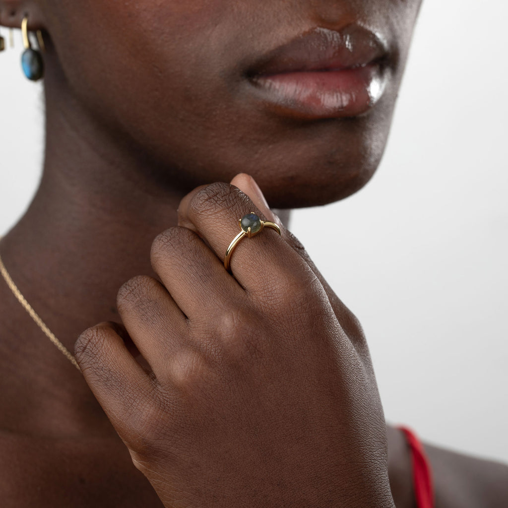 Mineral Ring - Natural Stone - Gold Plated