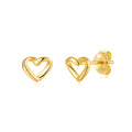 Gold plated SMOOTH SILVER EARRINGS - THREADED HEART