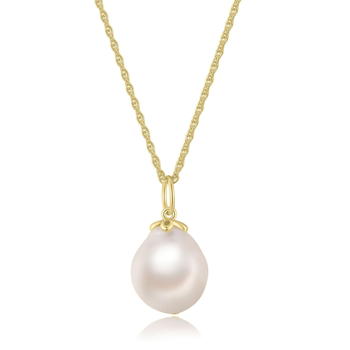 Mineral Necklace - Baroque Cultured Pearl 13 - 15 mm