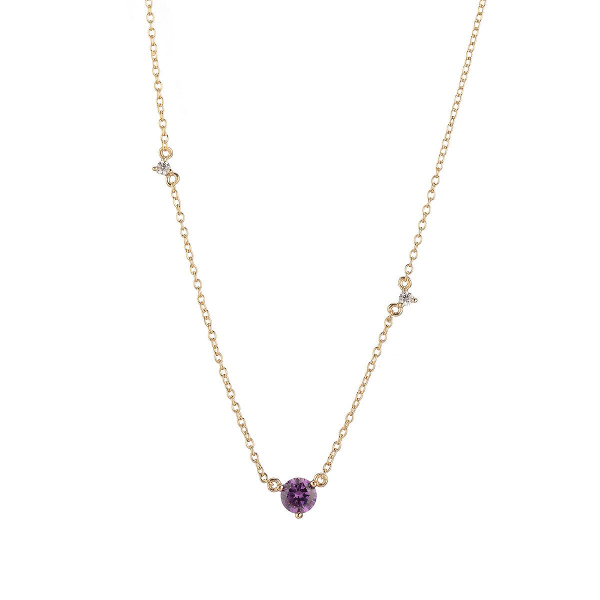 SILVER NECKLACE ZIRCONIA - AMETHYST ZIRCONIA