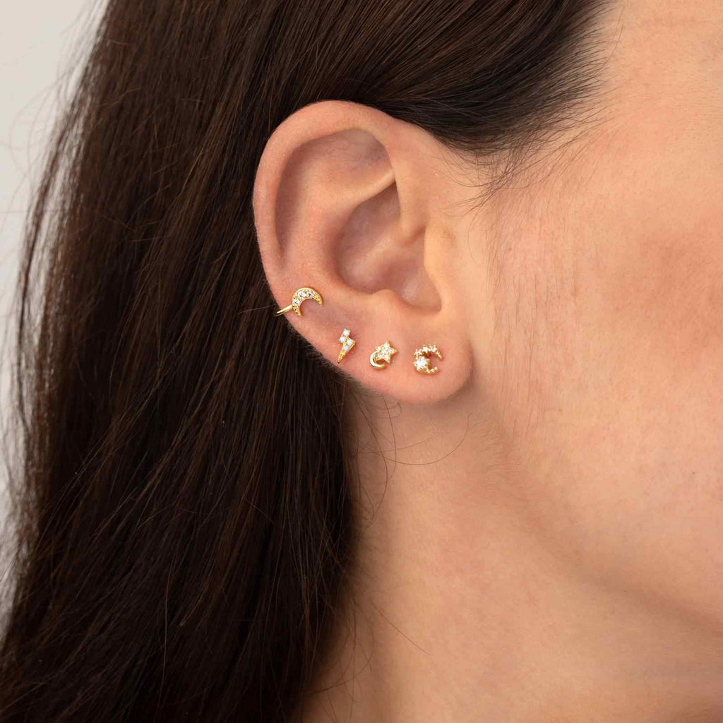 Stříbrný ear cuff s měsícem