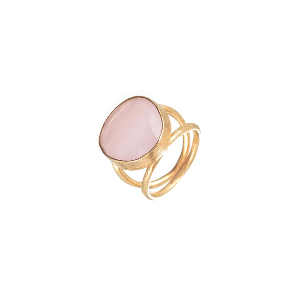 Mineral Ring - 14mm - Gold Plated Silver