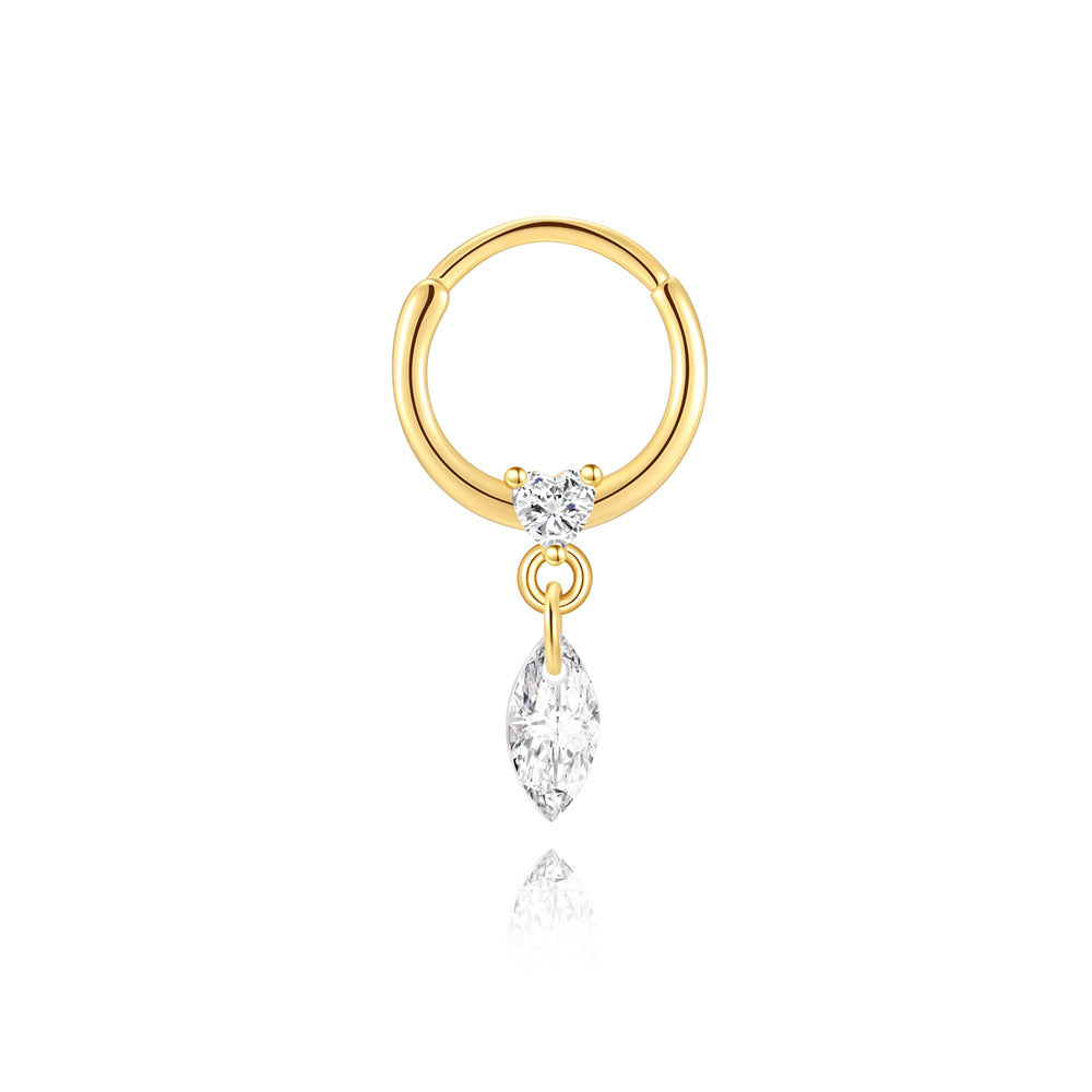 Silver Hoop Piercing - Zircon