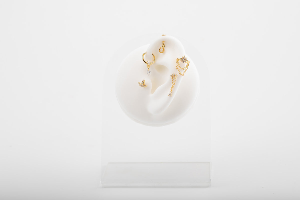 Silver Hoop Piercing - Zircon
