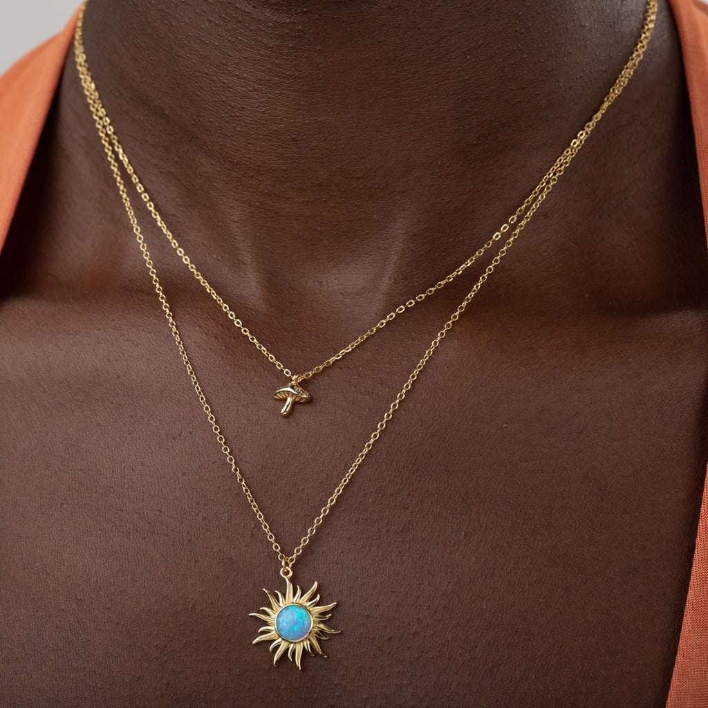 Necklace Sun - Mineral - Gold Plated