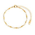 Bracelet - Steel Oval - 20 cm - Gold color - Silver color