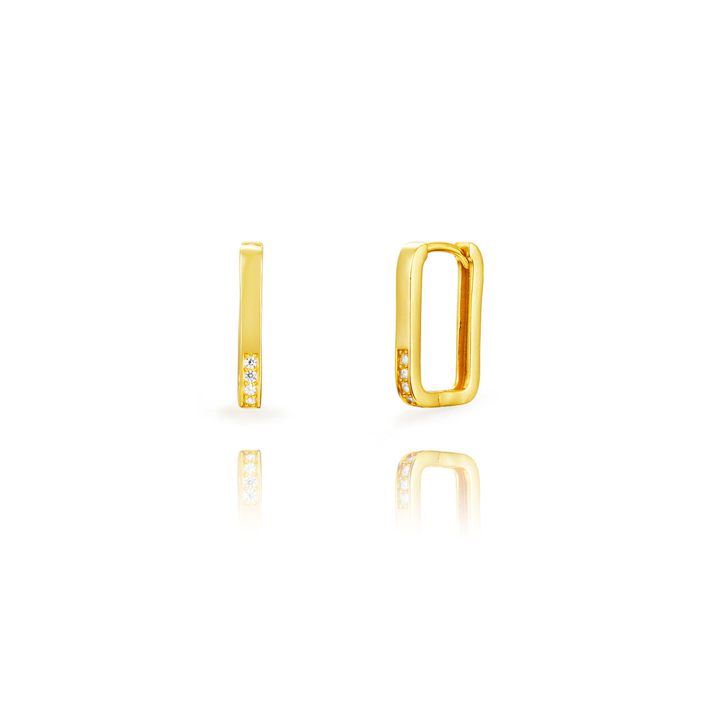 Zirconia Silver Earrings  19mm