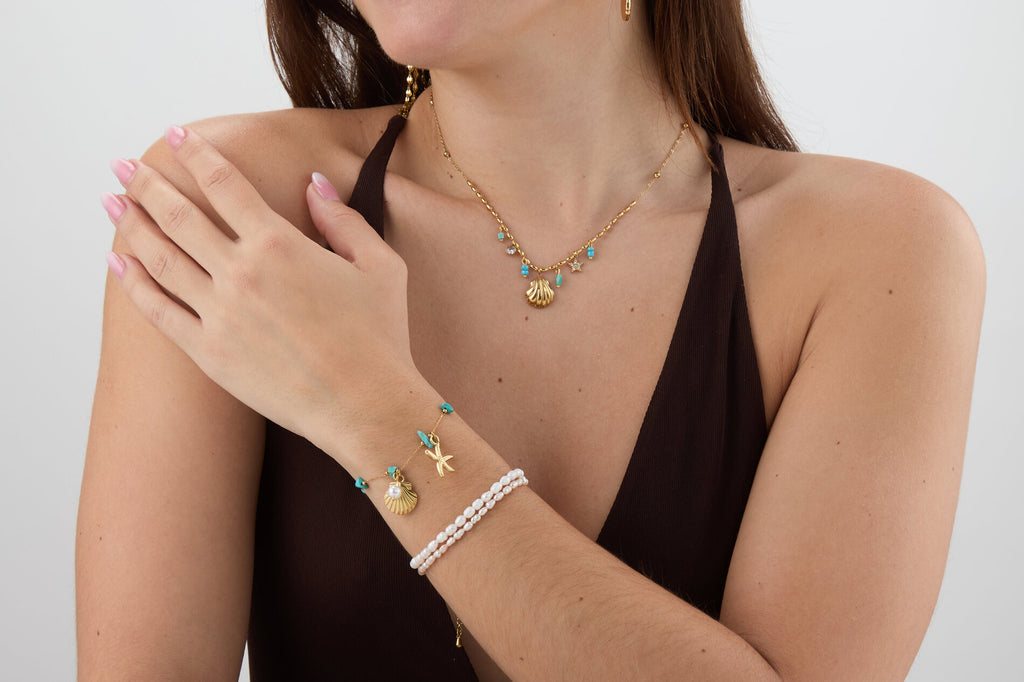 Cultured pearl Bracelet - Rice pearl 3-4