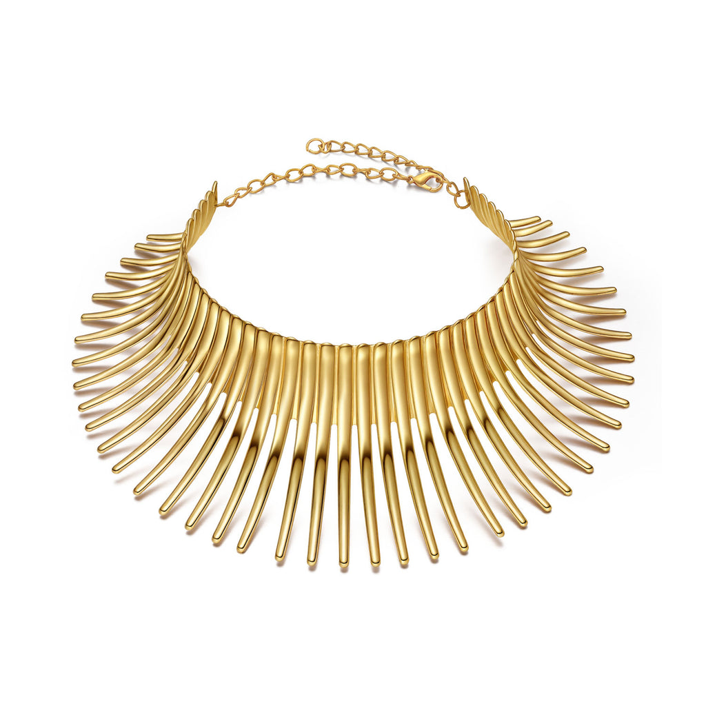 Plain Choker - Rays - 65 cm - Gold Plated