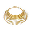 Plain Choker - Rays - 65 cm - Gold Plated