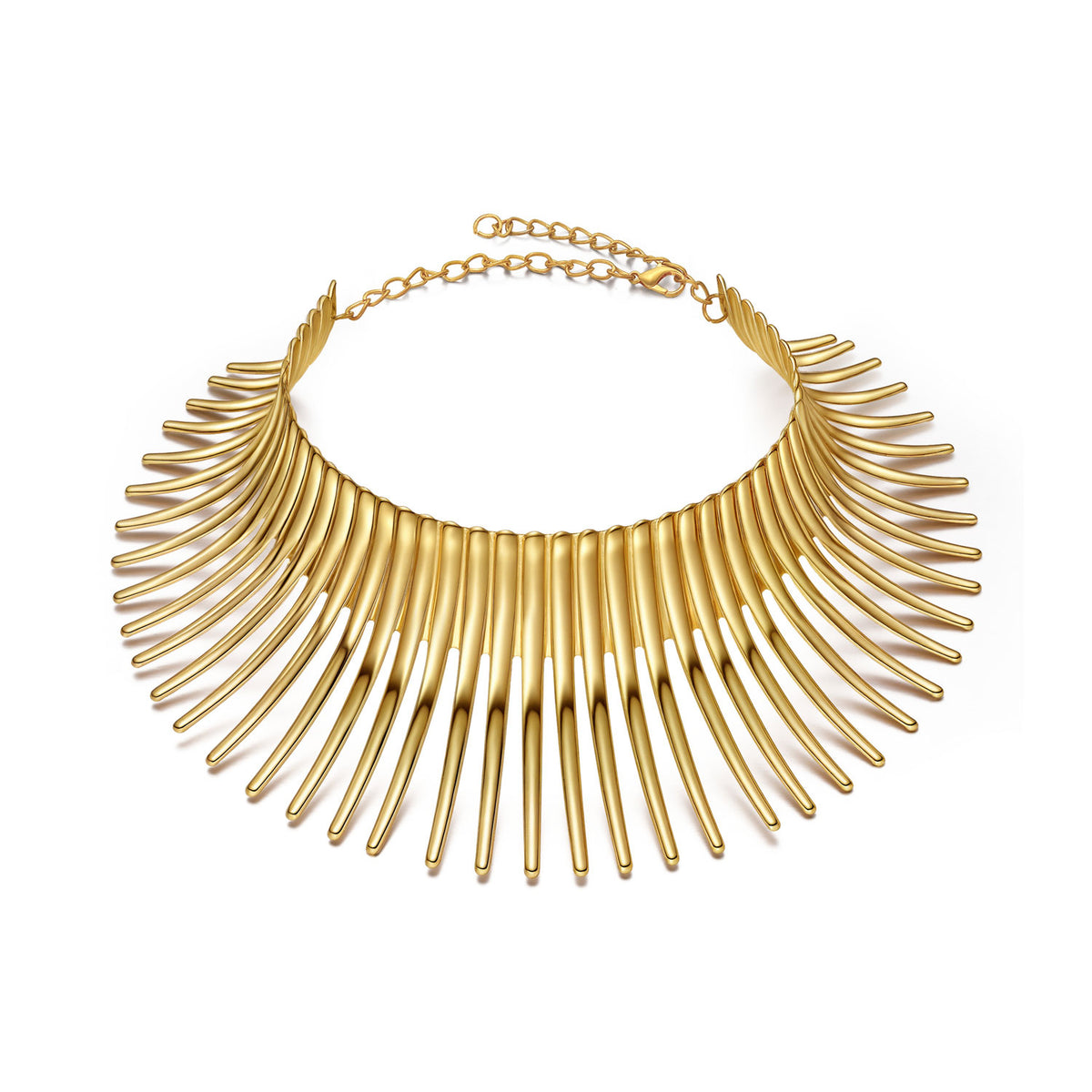 Plain Choker - Rays - 65 cm - Gold Plated