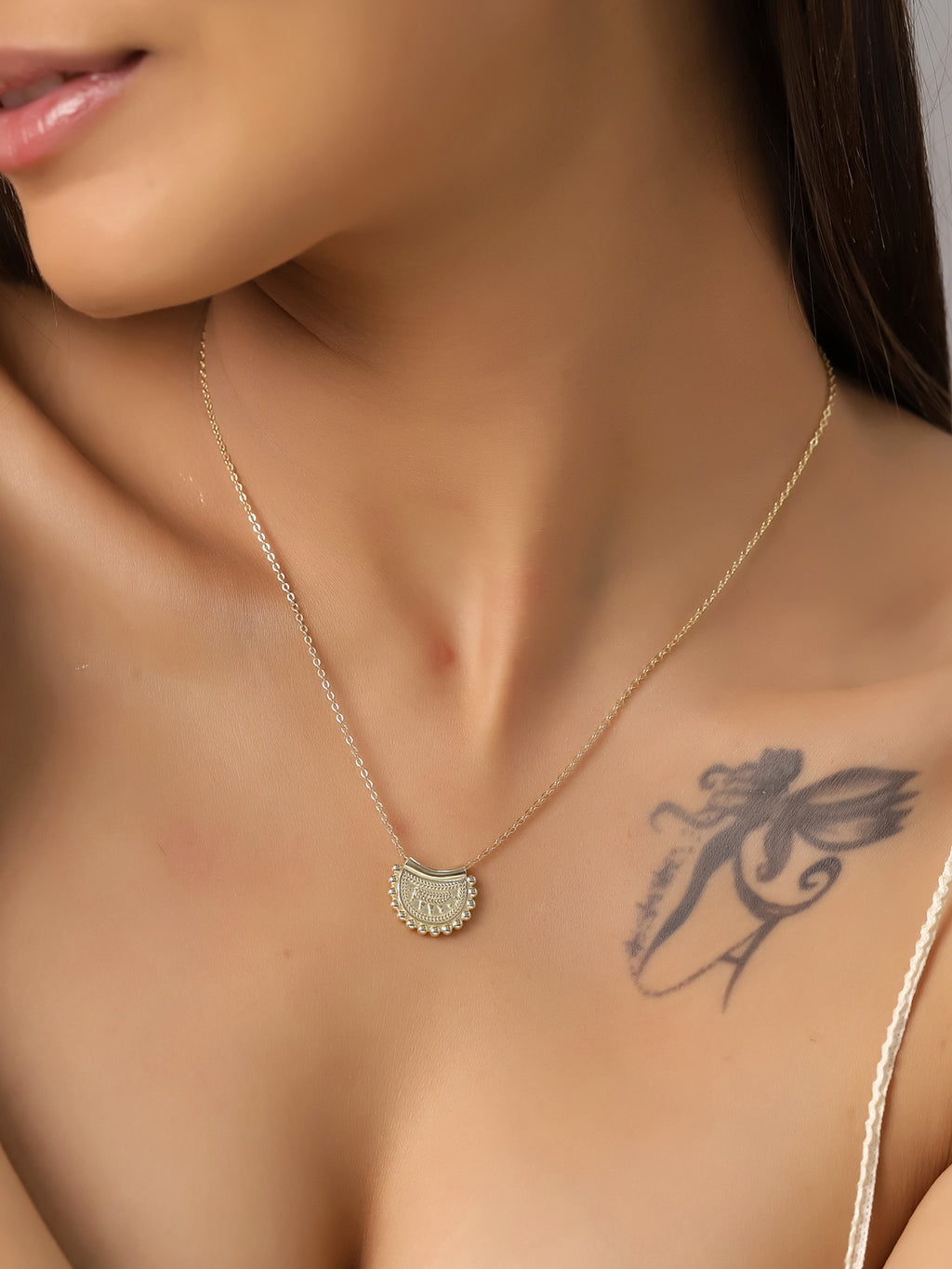 Fan Necklace 18 mm - 38 + 4 cm - Gold Plated