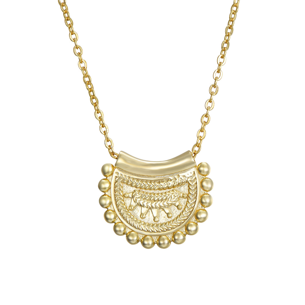 Fan Necklace 18 mm - 38 + 4 cm - Gold Plated