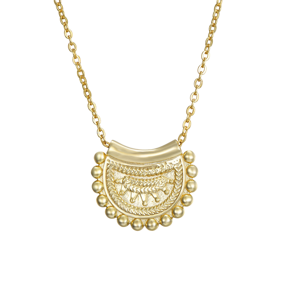 Fan Necklace 18 mm - 38 + 4 cm - Gold Plated