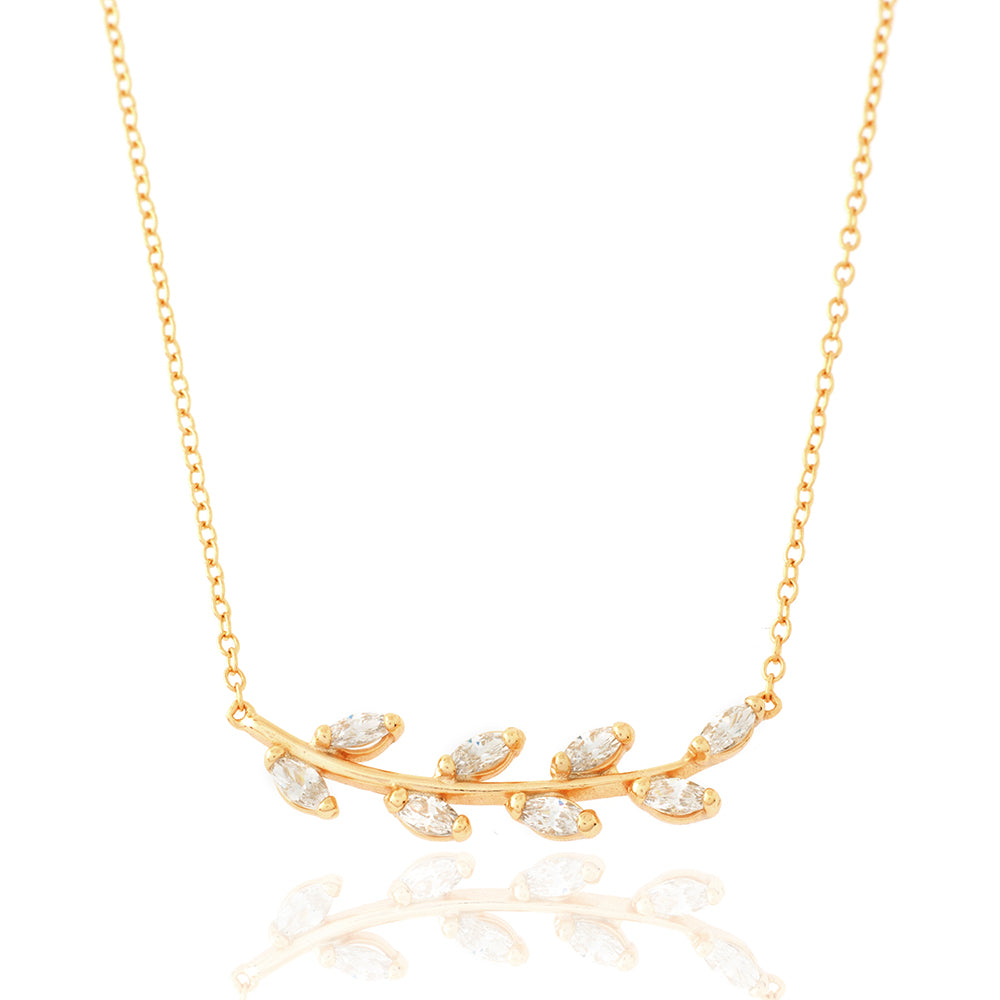 Zirconia Necklace -Leaves