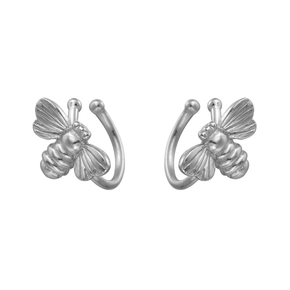 Stříbrný ear cuff včela