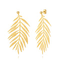 Plain Steel Earring - Palm Leaf - 72 mm