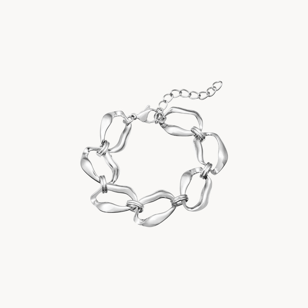 Bracelet Steel - 16 + 5 cm - Irregular Link - Silver Color