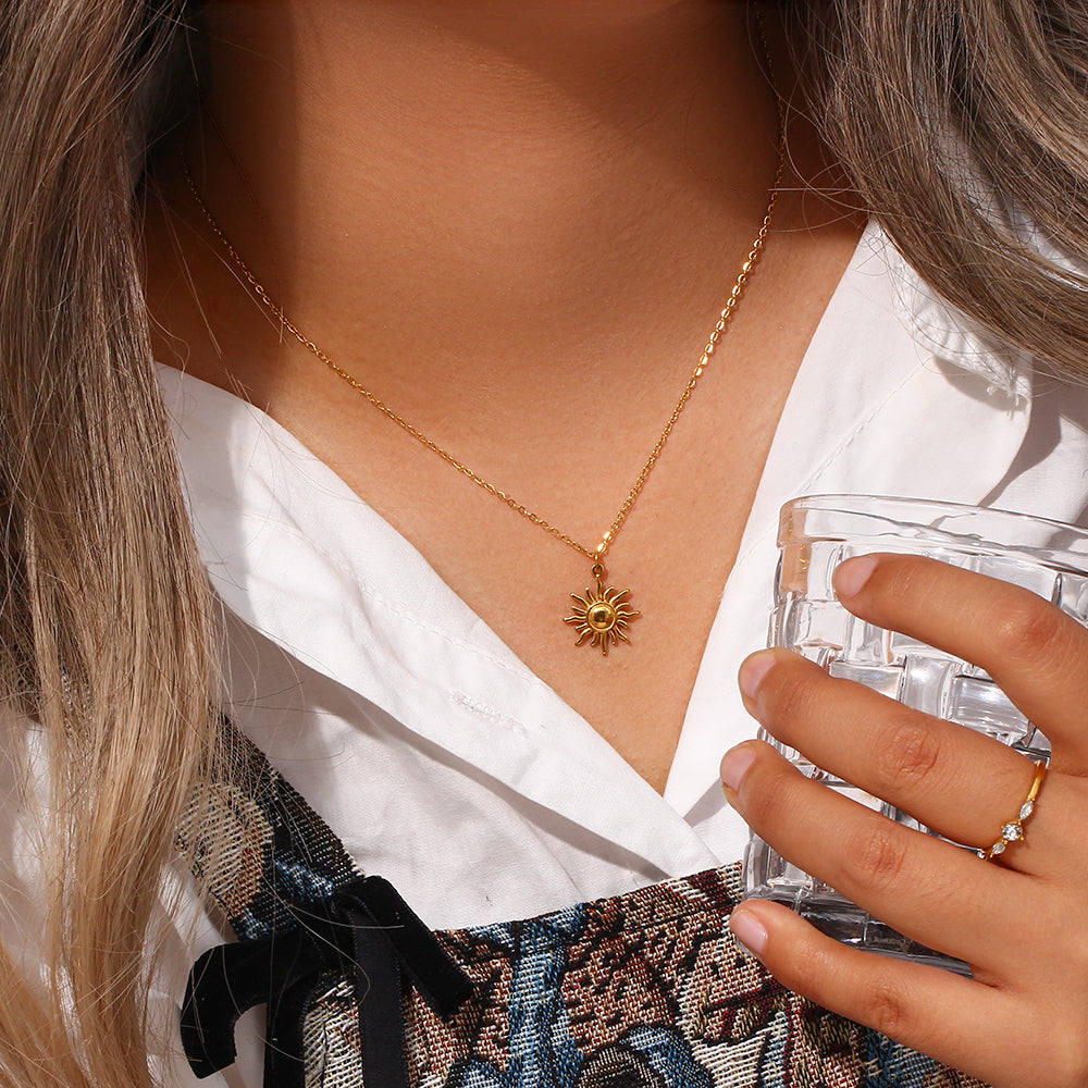Collier en acier - Soleil