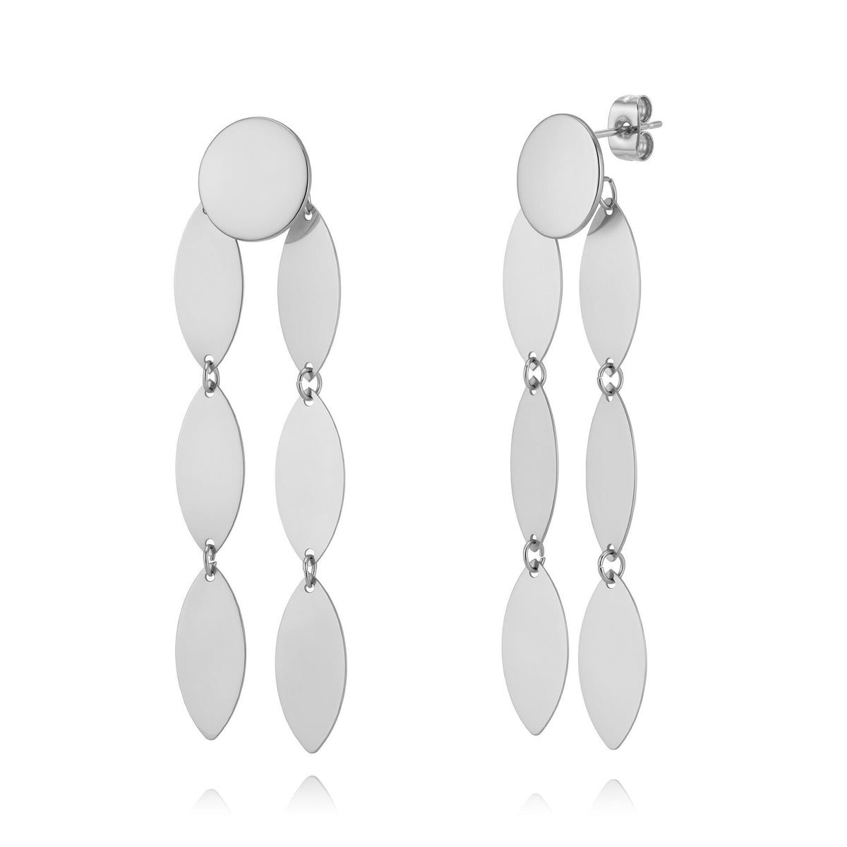 Plain Steel Drop Pendant - 78 mm  Silver Color