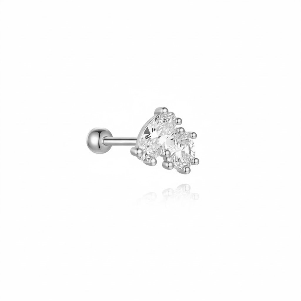 Silver Piercing - Zirconia - 6 mm