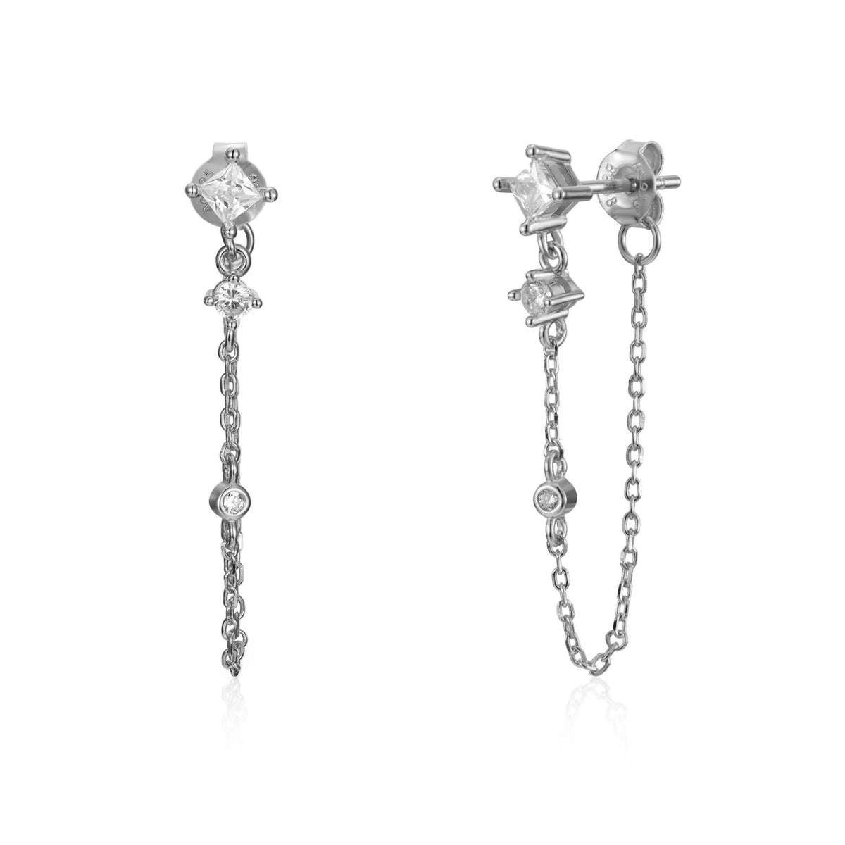 Chain Earrings - Zirconia