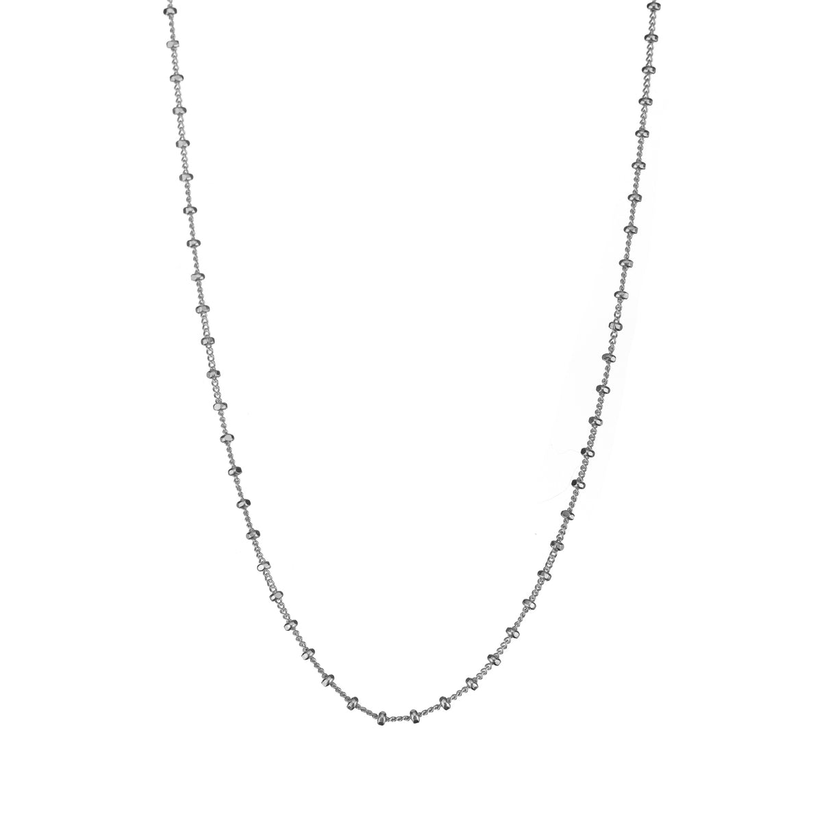 Diamond Cut Ball Chain - Rhodium Silver