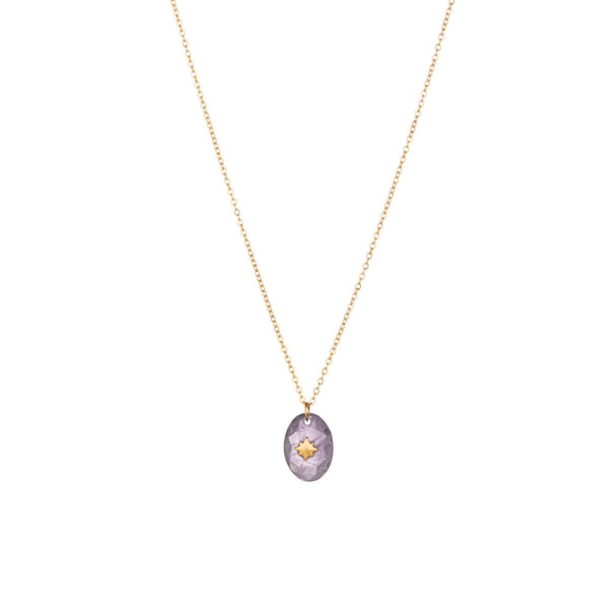 Mineral Necklace Pendant - Star - Amethyste