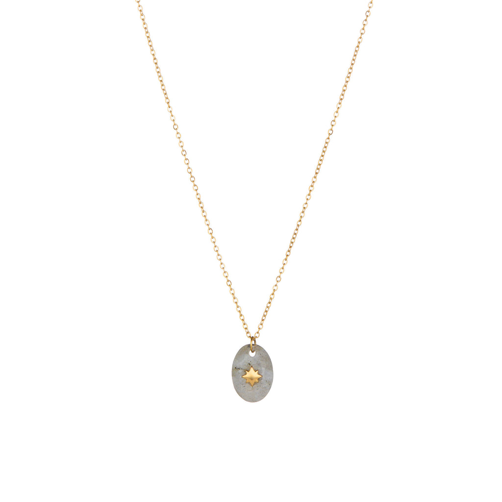 Mineral Necklace Pendant - Star - Labradorite