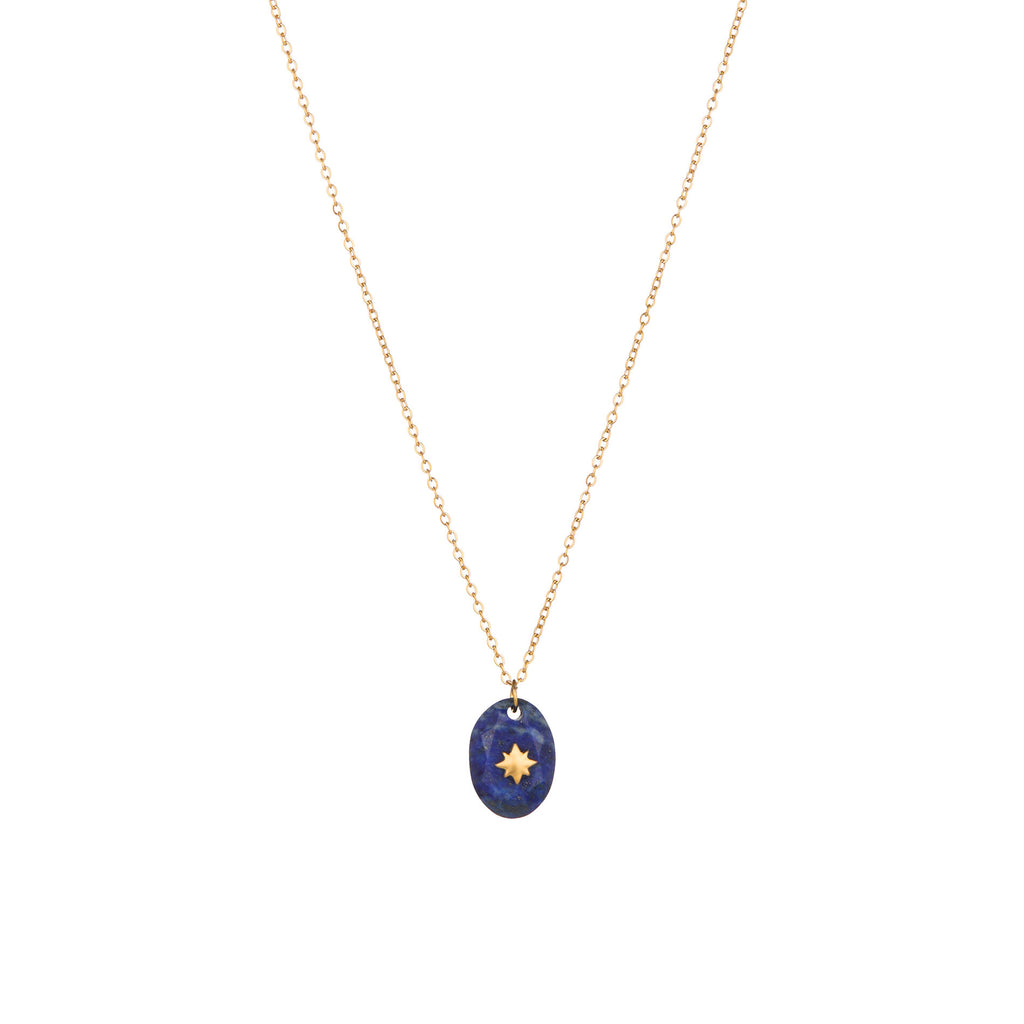 Mineral Necklace Pendant - Star - Lapis Lazuli