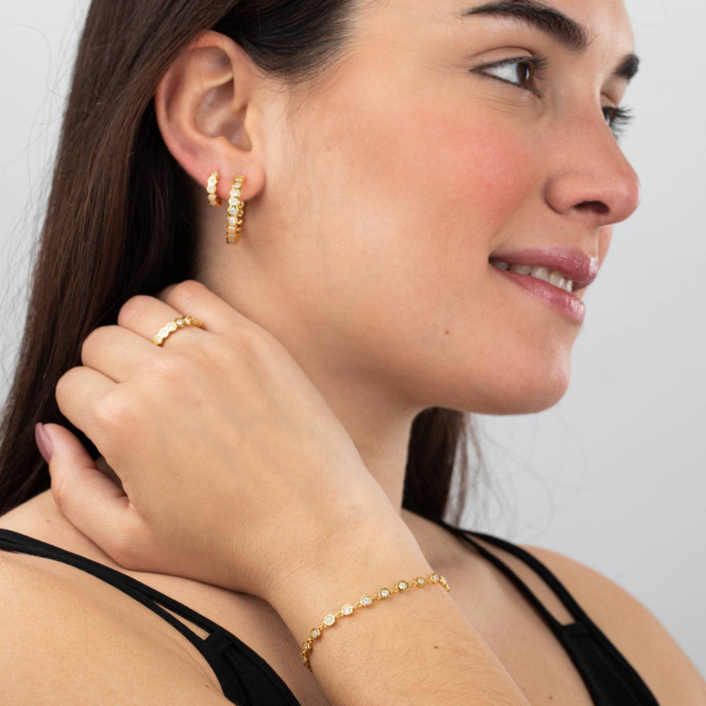 Bracelet Hexagon Zirconia