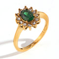 Flower Steel Ring - Zircon - 7*5mm