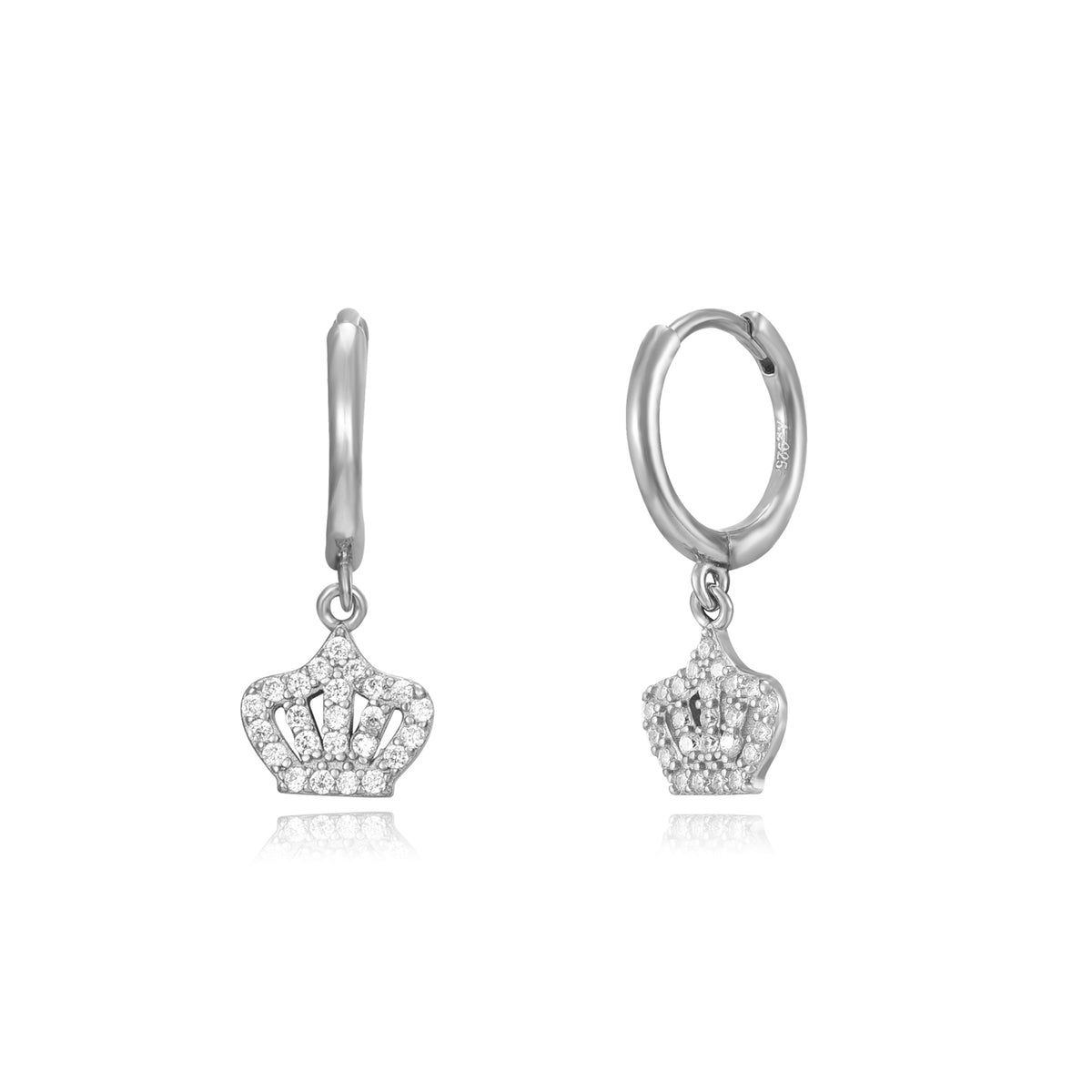 Crown Earrings - White Zirconia