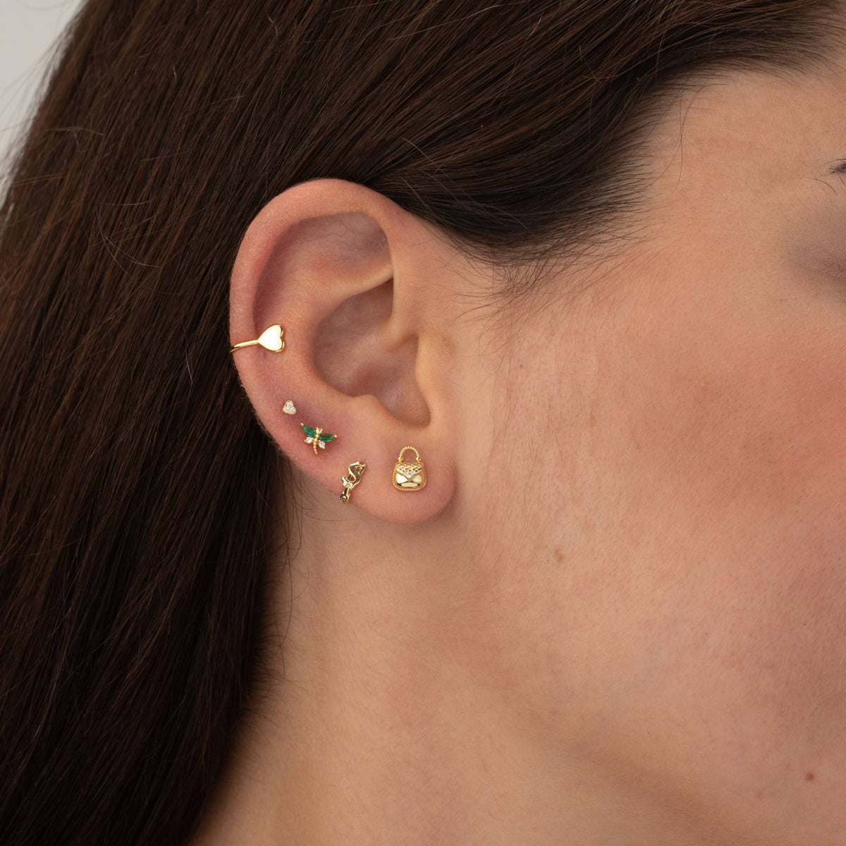 Dragonfly Zirconia Earrings - Silver Rhodium