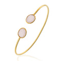 Mineral Bracelet - 10*8mm - Pink Quartz - Gold Plated Silver