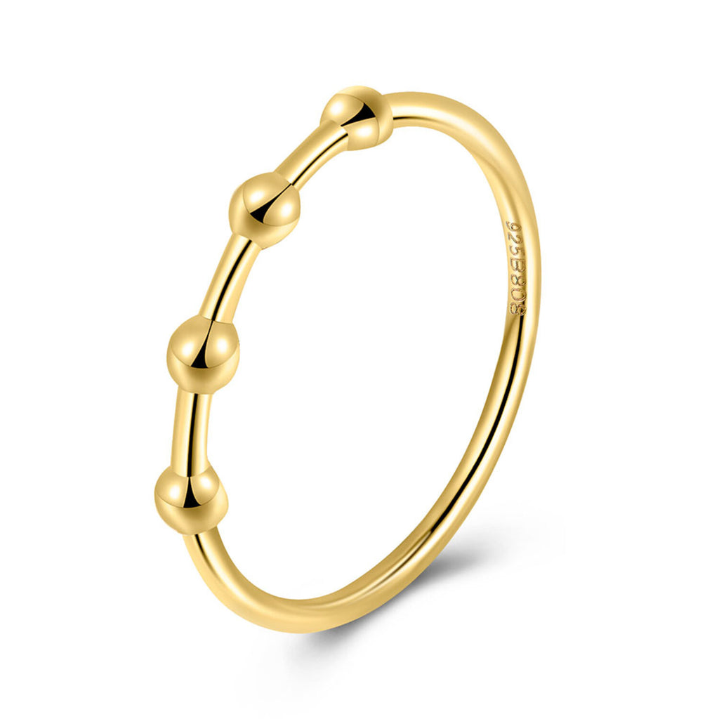 Silver Ring Balls - Gold Plated